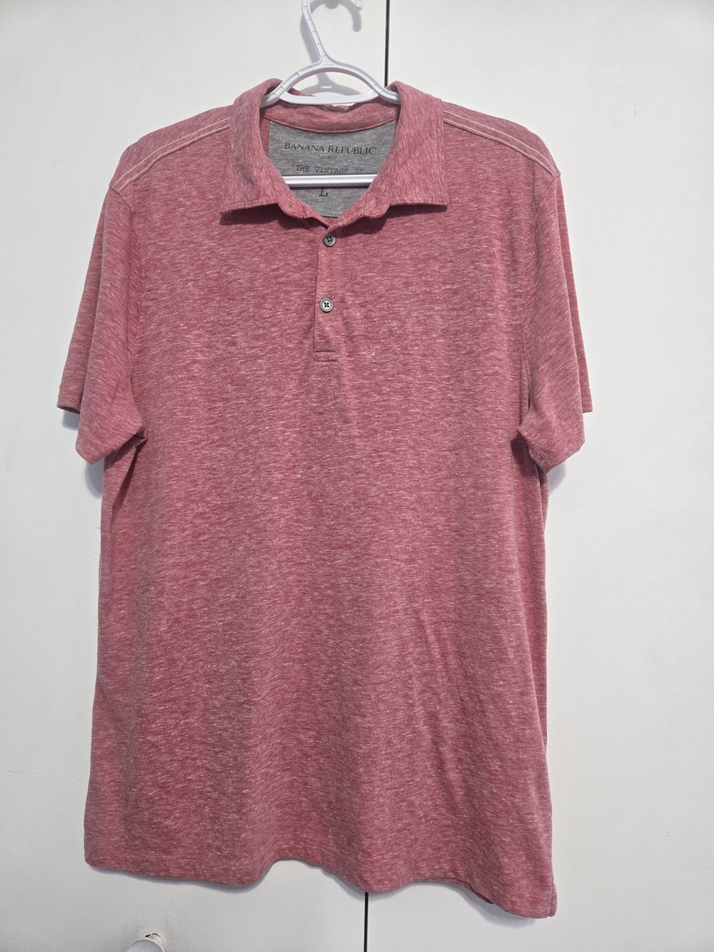 Banana‎ Republic Vintage T Heathered Red Polo Shirt Men's Large